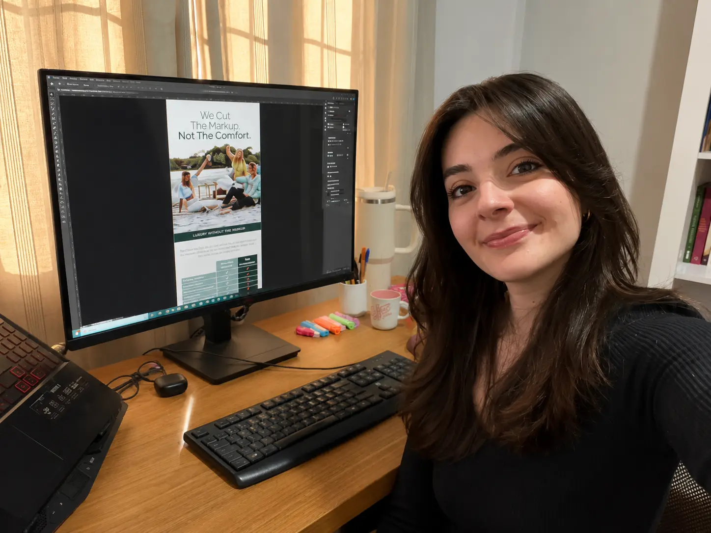 Jaque working on an email design