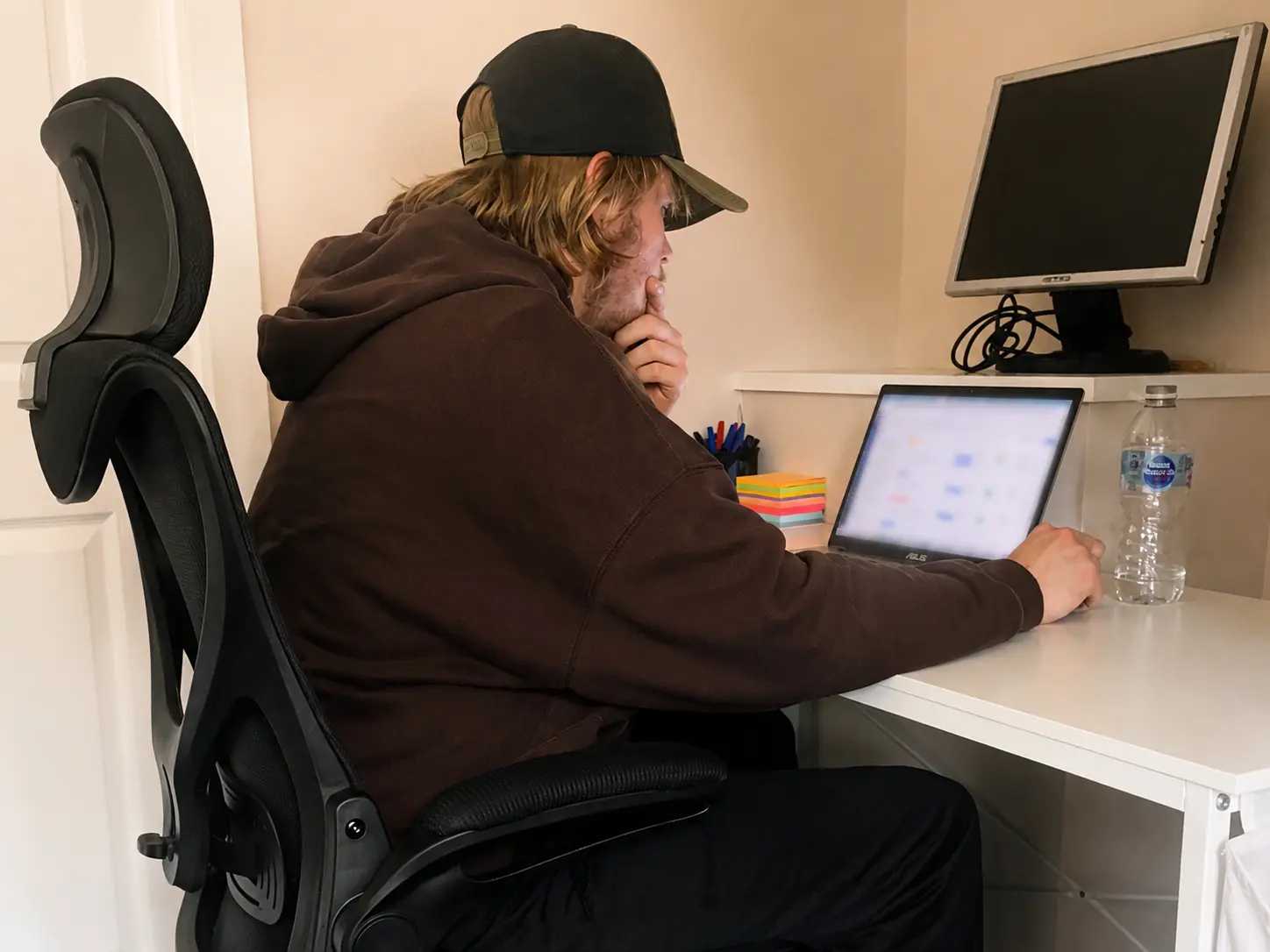 Scott writing at his desk