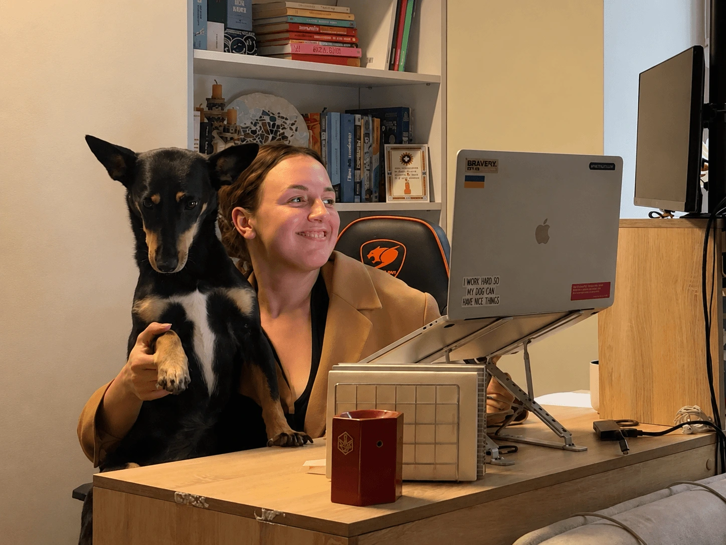 Tanya at her desk